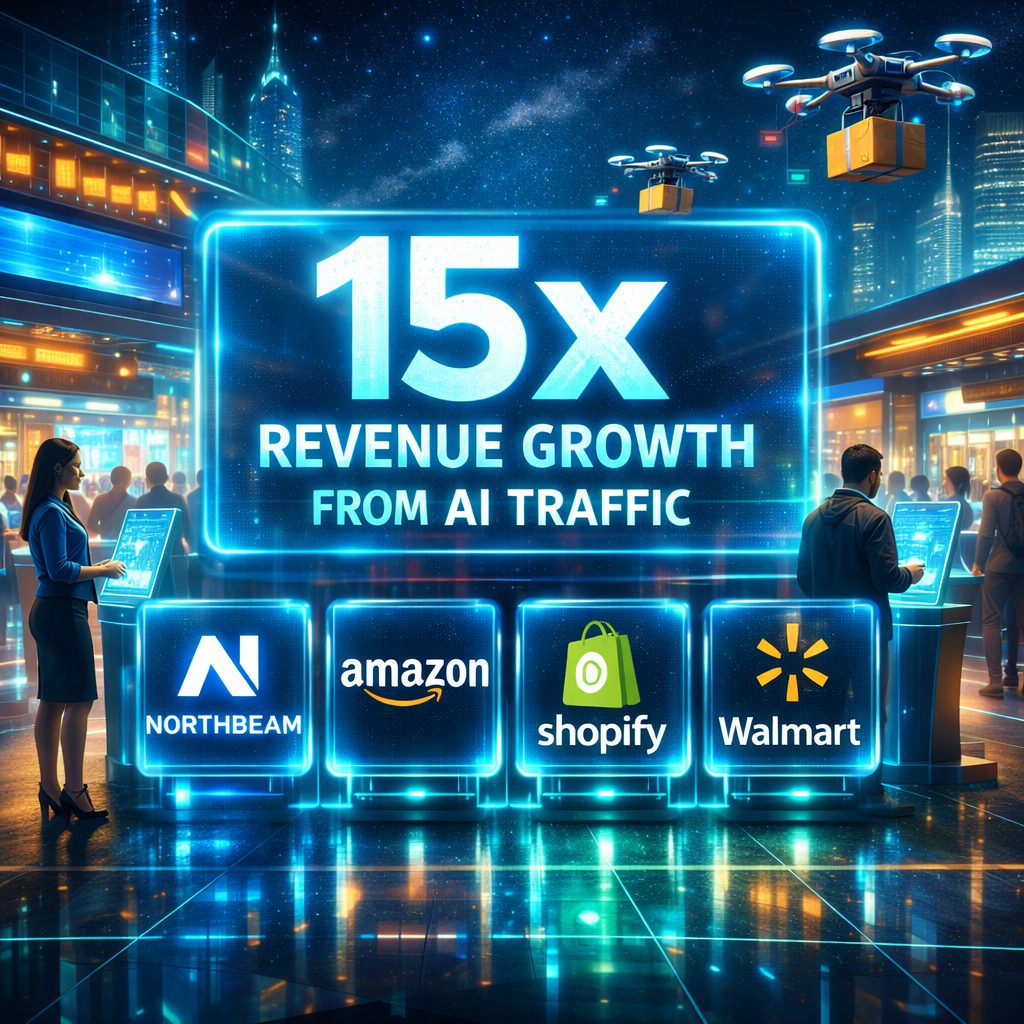 AI is now a primary commerce channel, not a novelty. In 2025, DTC brands saw 15x revenue growth from AI-referred traffic, Shopify reported a 15x increase in orders from AI search, and Walmart found that AI-influenced shopping sessions produce 35% higher AOV. Merchants who measure and optimize for AI traffic now will have a structural advantage in 2026.